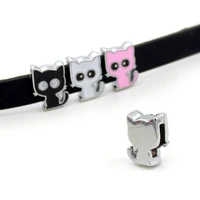 20pcslot internal dia 8mm slide charm cat diy accessories fit 8mm wide belt pet collar