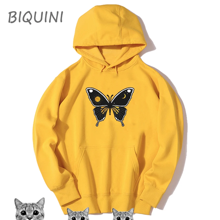

New Monarch Butterfly Printing Fashion Clothes Harajuku Hoodie Sweatshirt Women Bulk Items Wholesale Lots Hoodies Women