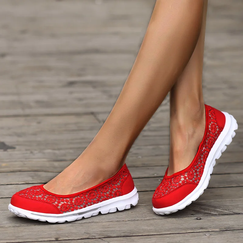 

Summer women Sneakers Mesh Women Outdoor Shoes women walking shoes Flat breathable Shoes Non-slip Flip flop