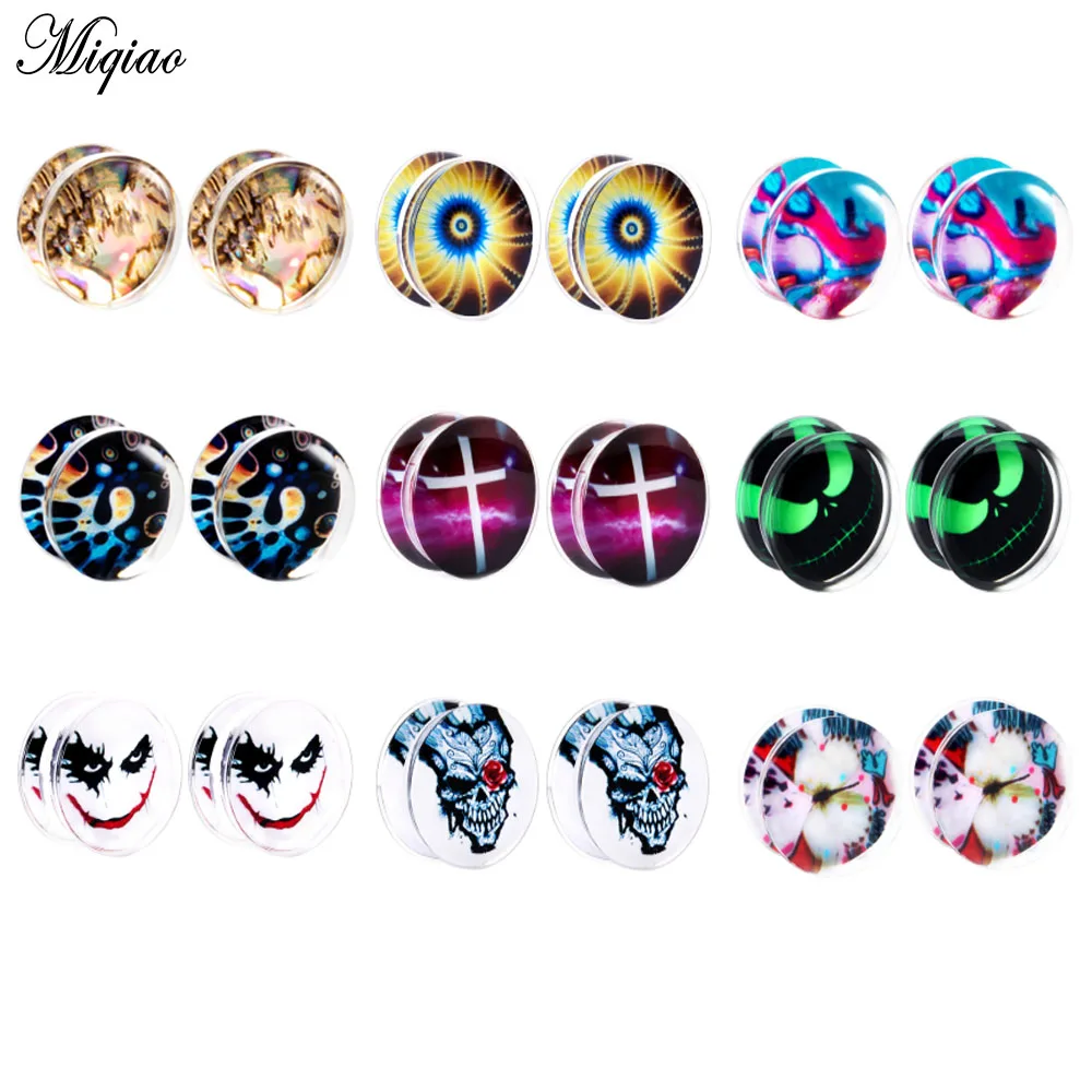 

Miqiao 2 Pcs European and American Fashion Jewelry Fashion Transparent Acrylic Ear Expansion Earring Earplugs