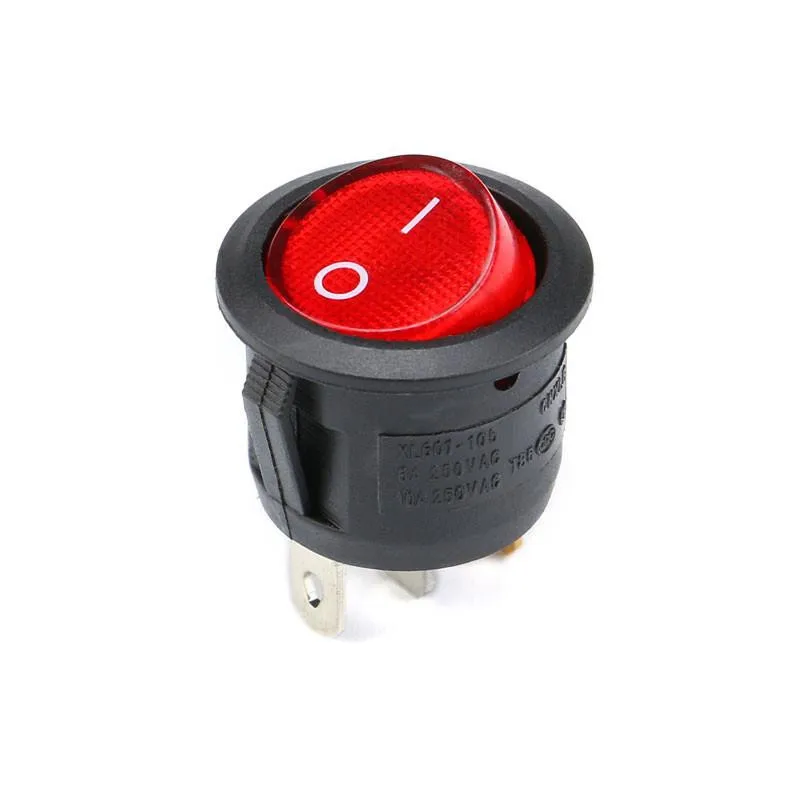 Вкл/Выкл круглый Кулисный переключатель переменного тока 6А/250В 10А/125В ВКЛ-ВЫКЛ