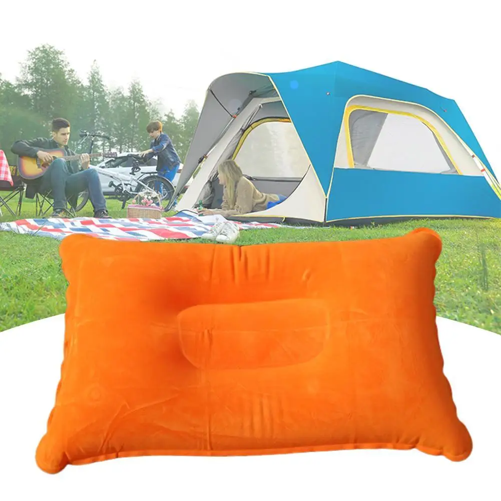 

Portable Inflatable Outdoor Travel Camping PVC Pillow Neck Inflatable Cushion Compressible Protective Pillow HeadRest Soft D8E6
