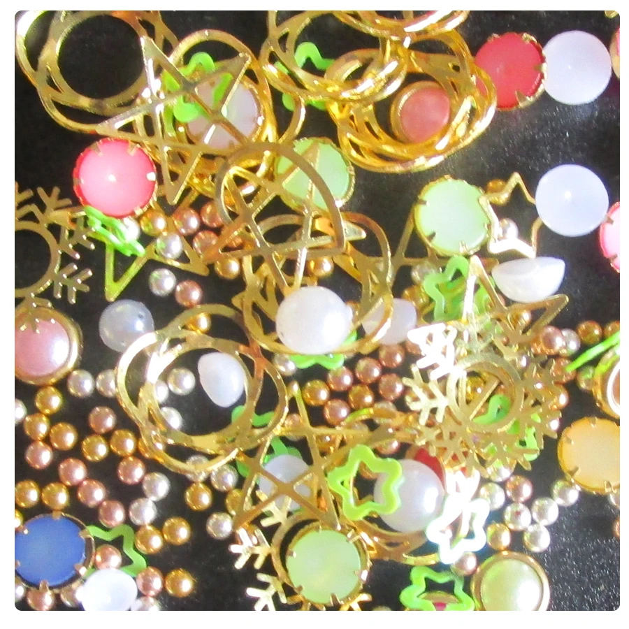 Bittb смешанные Стразы для ногтей Золотая Луна Звезда нерегулярные бусы шпильки