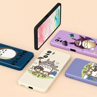 cute cartoon totoro for redmi k40 gaming 8a pro k30 k30s k30i 10x 9 9c 9a 9i 9t 8 7 liquid silicone soft cover phone case