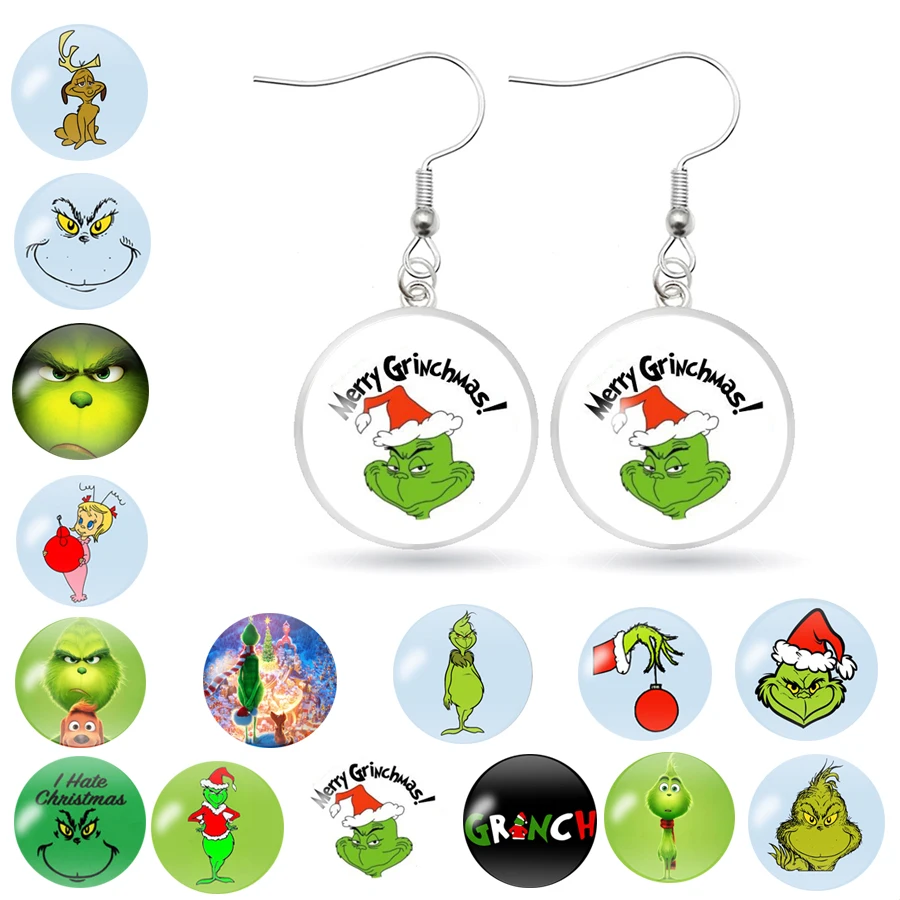 Серьги на гриле серьги из фильма Молодой Грин свисающие бобы костюм Санты