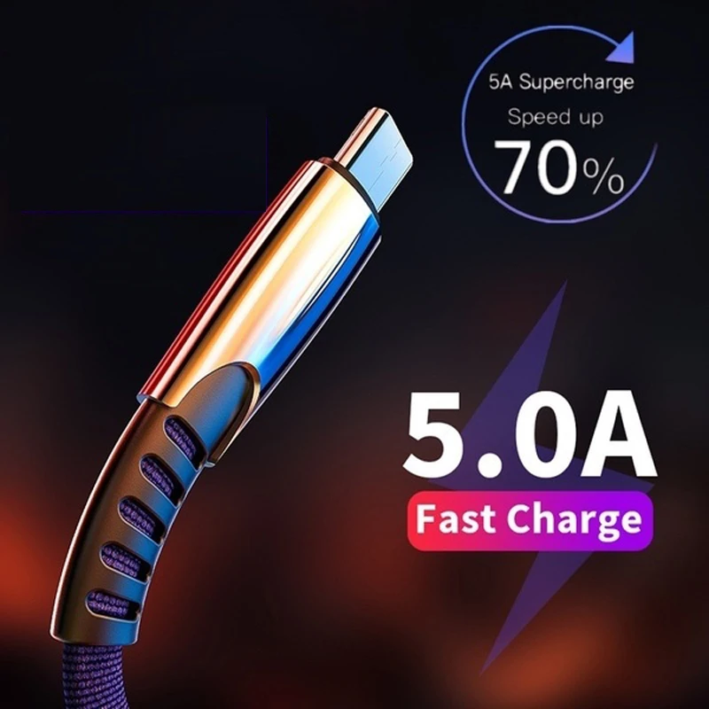5А Тип C USB кабель для Huawei Mate 20 P30 P20 P10 Pro Honor 10 Быстрая зарядка провод Мобильный