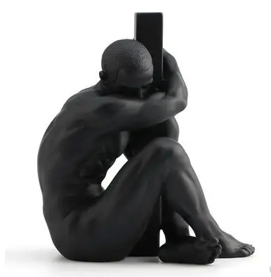 Керамическое украшение Willoni глазурованная обнаженная мужская скульптура