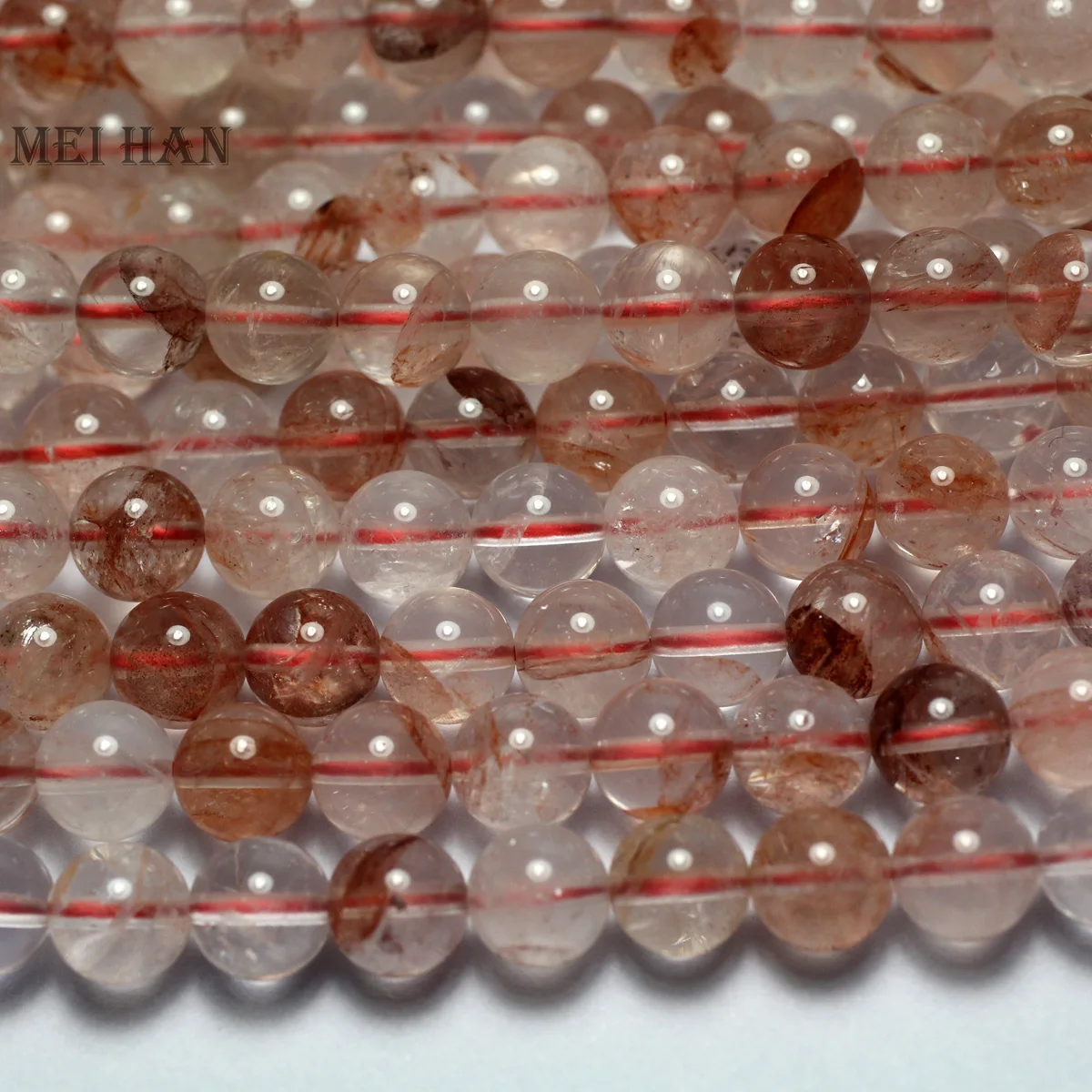 Meihan оптовая продажа 6 мм 8 10 натуральный красный кристалл кварца Гладкие Круглые