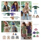Осень 2021, Детский свитер PS, темно-зеленый вязаный кардиган с облаками, хаки, шарф, юбка для девочек, костюм, жилет для мальчиков, свитер