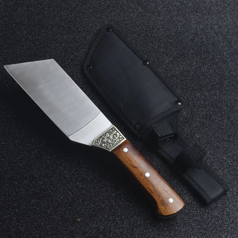 Нож шеф-повара из нержавеющей стали с ручкой розового дерева |