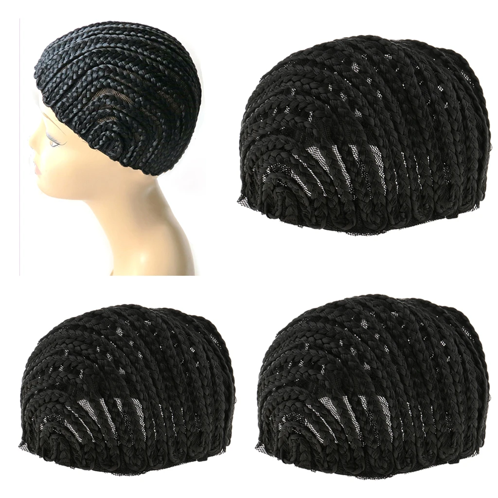 

Stretchable Cornrow Braided Wig For Crochet With Elastic Band And Combs