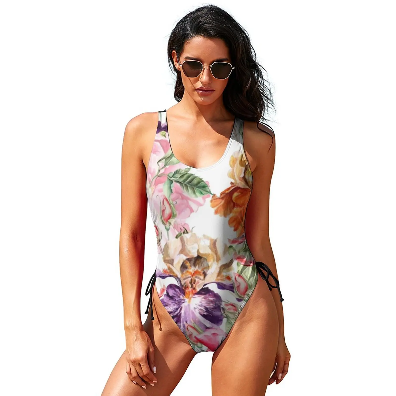 

Hibiscus Swimsuit Trendy Swimwear Pool Female Fashionable 1 Piece Bathing Suit