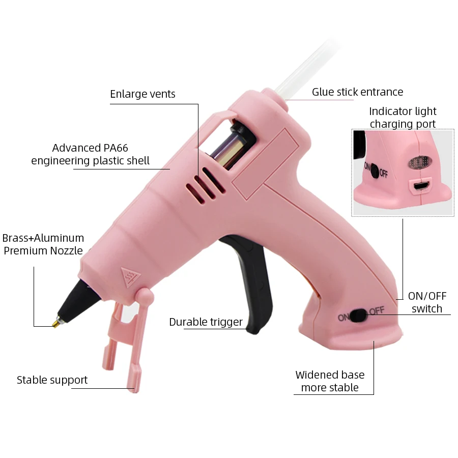 Беспроводной клеевой пистолет 3 6 В 2000 мАч литий-ионный беспроводной | Инструменты