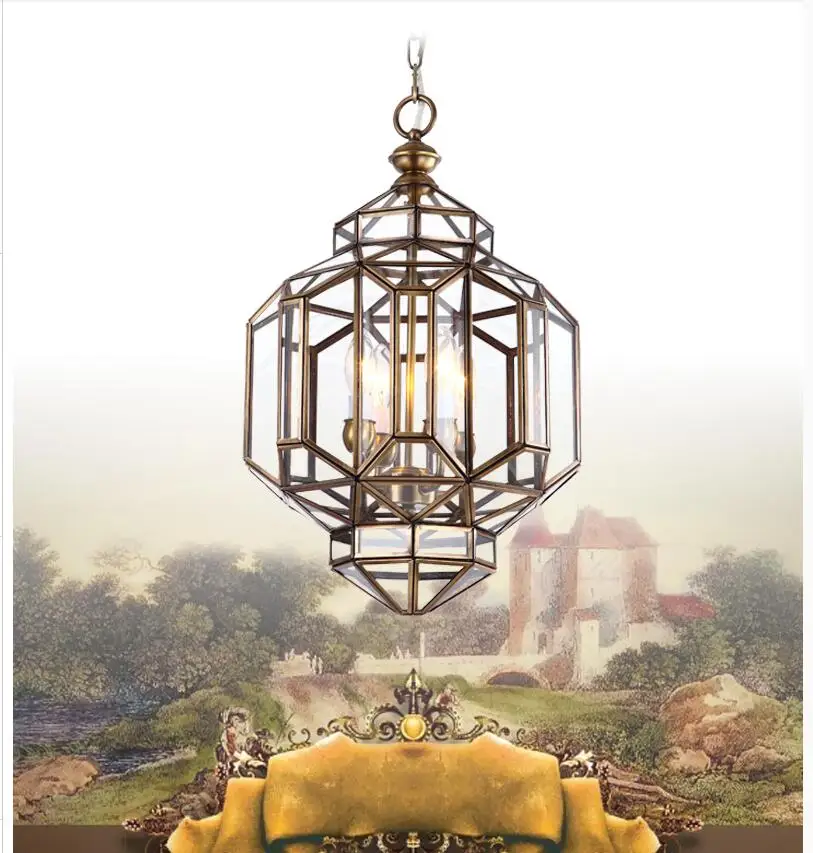 Купи Modern Balcony Antique Glass Pendant LED Lamp Copper Vintage Glass Pendant Light Bar Corridor Outdoor Indoor Hang Light Fixtures за 14,311 рублей в магазине AliExpress