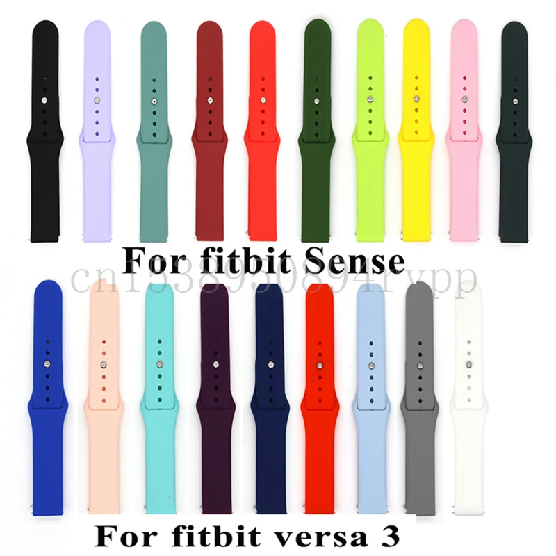 

Slim silicone Band for Fitbit Sense Strap Metal Buckle Sports Bracelet Wristband Band for Fitbit Versa 3 Versa3 Watchband Correa