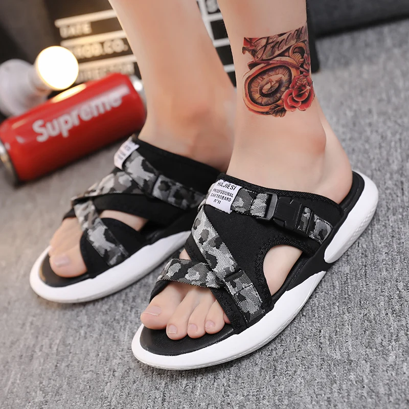 

CYYTL Men's Outdoor Casual Sports Slippers Leisure Soft Slides Eva Breathable Beach Sandals Male Chanclas Hombre Pantuflas