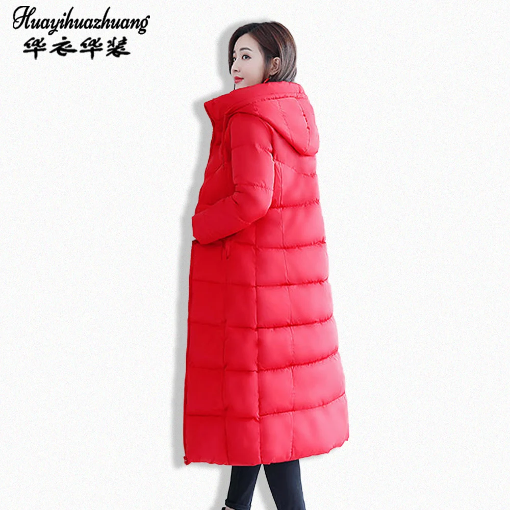 

2020 Winter X-long parka for women solid jackets slim thick hooded cotton padded coats oversized ladies manteau femme