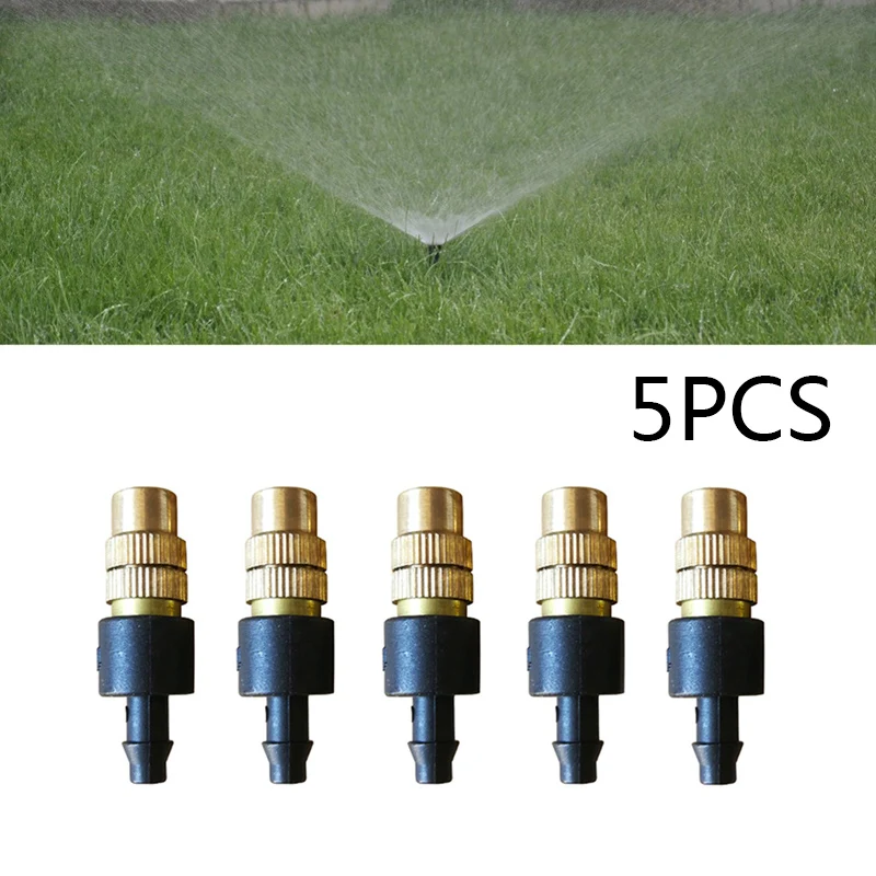 

5pcs Garden Misting Cooling Brass Nozzle Fog Mist Sprayer Sprinkler Head Grass
