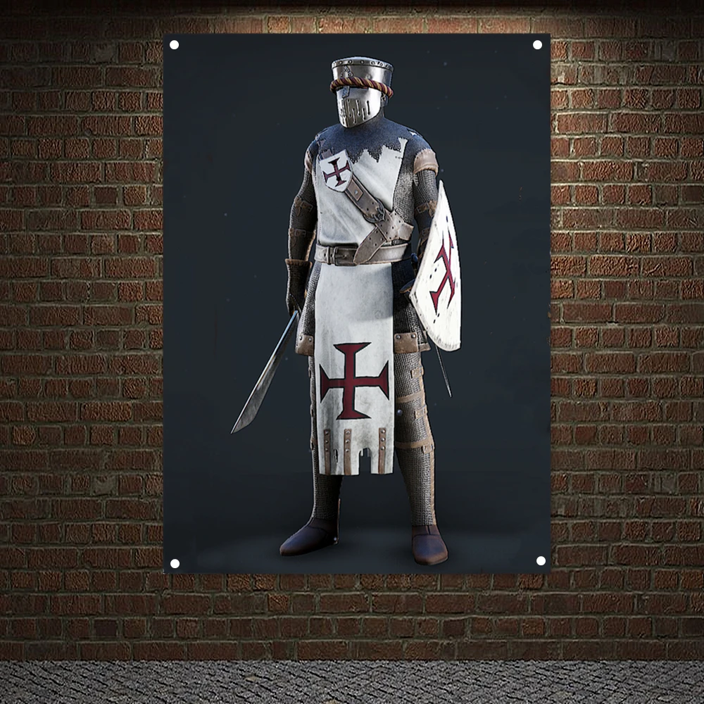 

Knights of templar Crusaders Posters Banners Flag Wall Art Home Decoration Wall Hanging Ornaments Mural HD Wallpapers Mural Y5