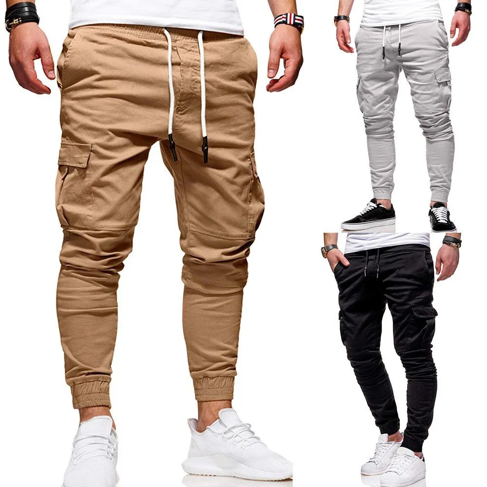 

New Hip Hop Cargo Pants Men Streetwear Fashion Cotton Joggers Sweatpants Casual Trousers Summer Eight Kinds of Color Clothing