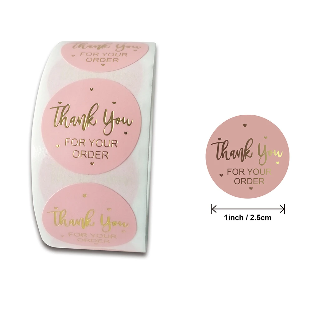 

300/500PCS Round Labels Thank You Sticker Decorations Wedding Kraft Paper Handmade Dragees Candy Bag Flower Gift Sealing Sticker