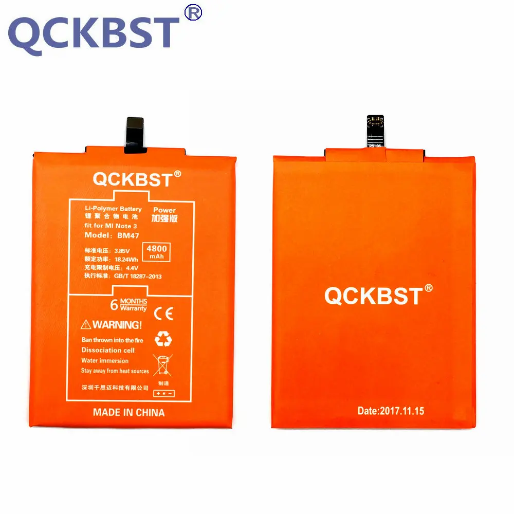 Аккумулятор QCKBST BM47 для Xiaomi Redmi 3 3S 4X 3X Hongmi оригинальный сменный аккумулятор 4800 мАч