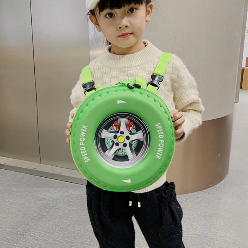 3D Car Tire Children Schoolbag Lovely Kids Small Backpack EVA Wheel Kindergarten Bag Age 3-5 Boy Girl Toddler Kawaii School Bag