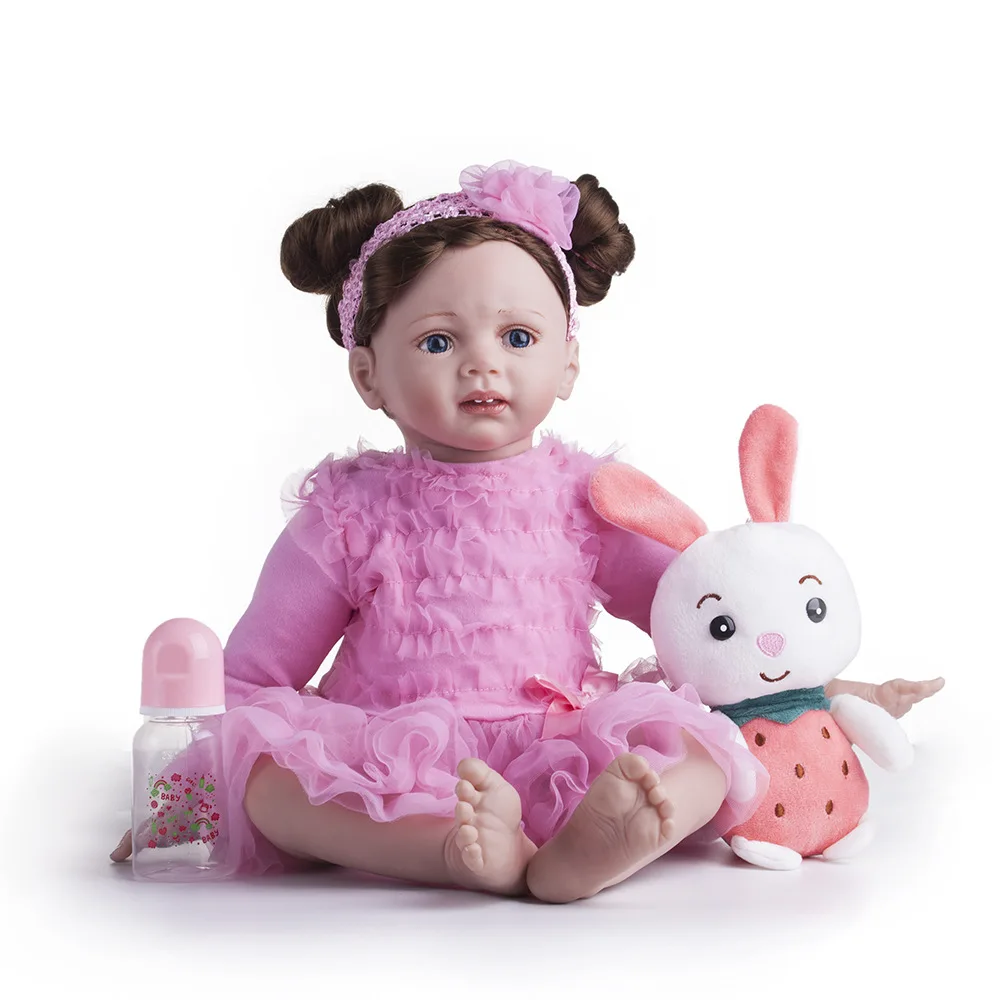 

60cm Bionic Baby Doll Children's Clothing Model Silicone Reborn Doll Toys for Children LOL Toy Gifts