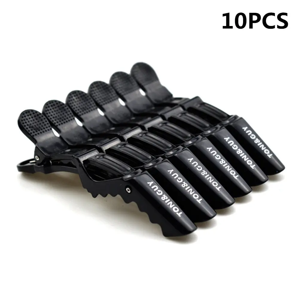 10pcs Black 6 шт./упак. заколки-Аллигаторы для волос Черный Фиолетовый Красный заколки для волос клюв секционный зажим Парикмахерс - Цвет: 10pcs Black
