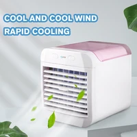 usb mini air cooler fan portable household desktop 3 speeds humidifying fast cooling water conditioning with colorful light fs20