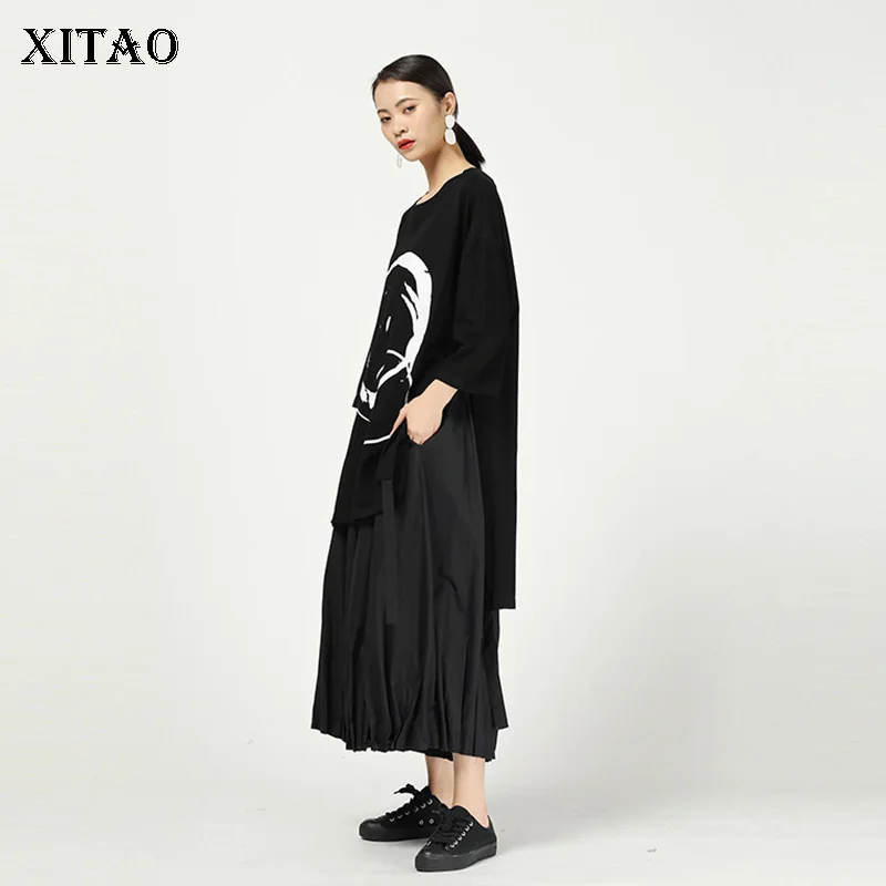 XITAO Оригинальная футболка с абстрактным принтом необычная Футболка Harajuku Женская