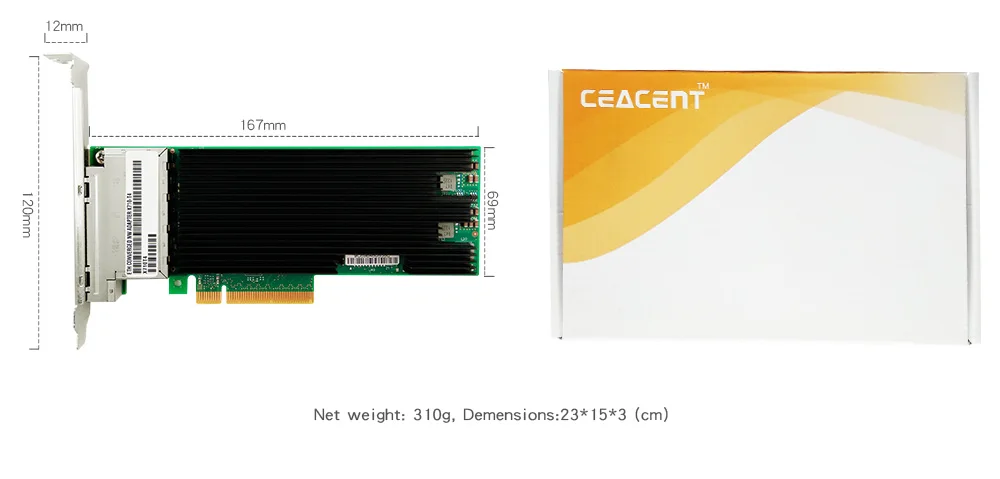 CEACENT AN8710-T4 X710-T4 10 Гб ethernet адаптер четырехпортовый pci express x8 RJ45 сетевая карта