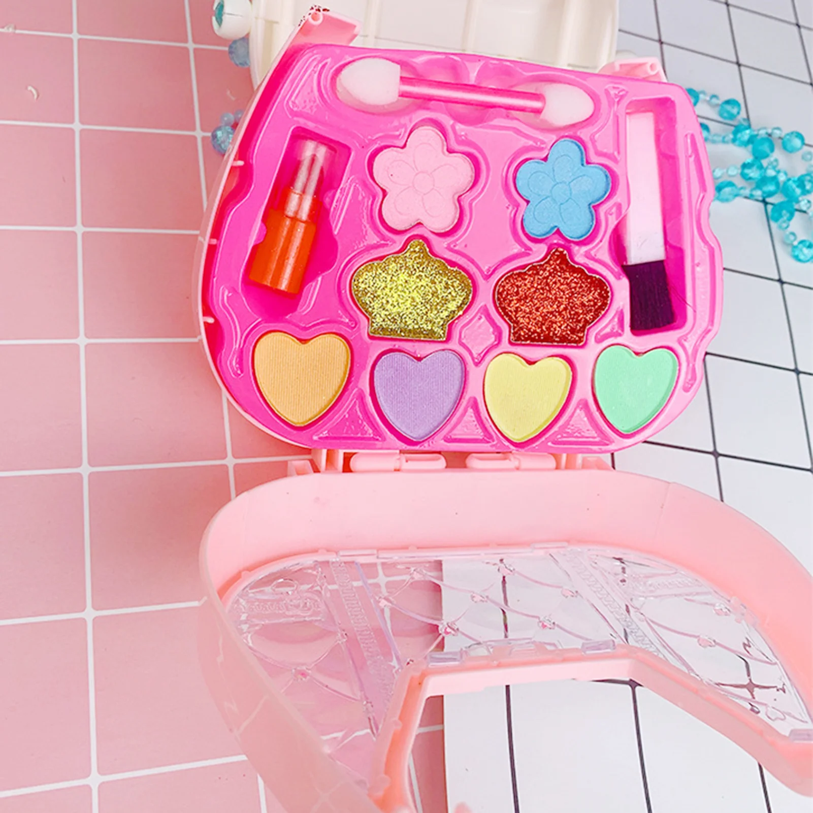 Baby Girls Make Up Set Toys Pretend Play Cosmetic Bag Beauty Hair Salon Toy Makeup Tools Kit Children Pretend Play Toys