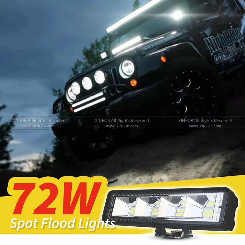 Передняя фара для грузовика светодиодсветодиодный Лампа рабочего освещения 72 Вт