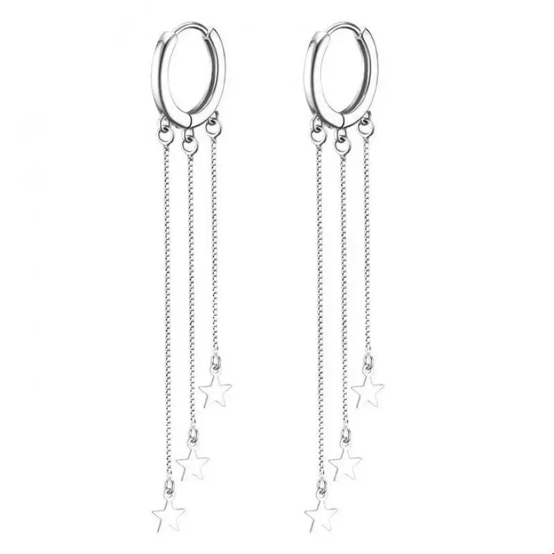 Серьги женские длинные из серебра 925 пробы кольцо с кисточкой осень 2021 | Украшения