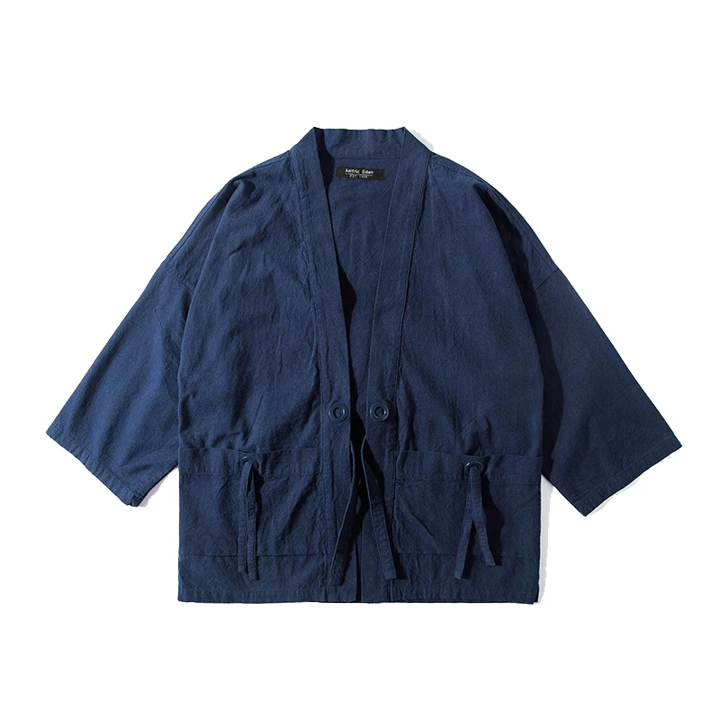LACIBLE тонкое кимоно кардиган куртка пальто для мужчины японский Стиль Ретро