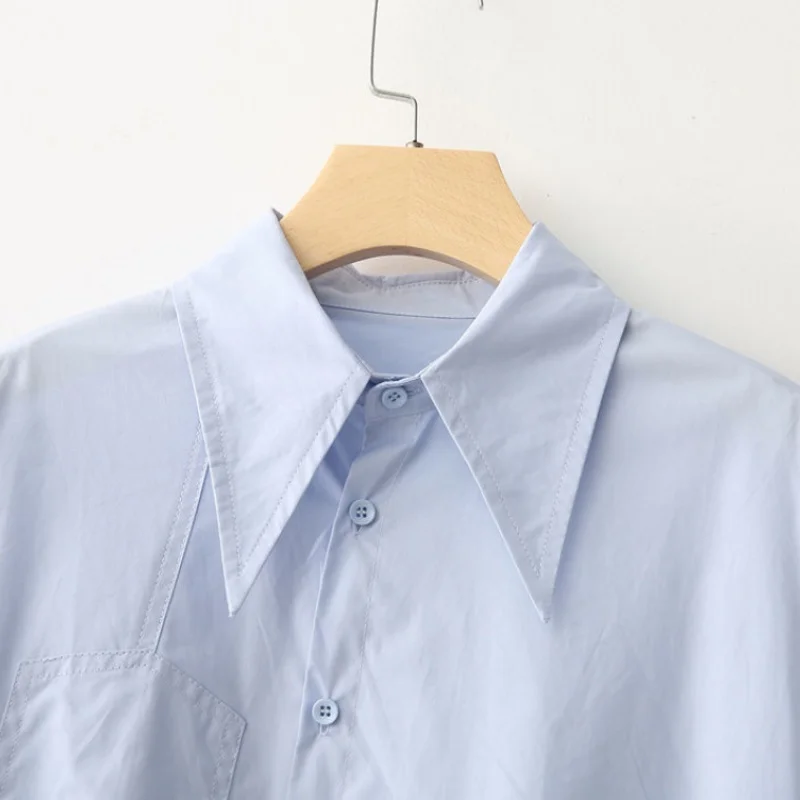 Светильник Кая дизайнерская Асимметричная женская рубашка с длинным рукавом