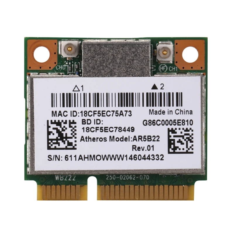 AR5B22 2 4/Wi Fi 5 ГГц двухдиапазонный Wi кард 802.11Ac Bluetooth 4 0 беспроводной WLAN Card