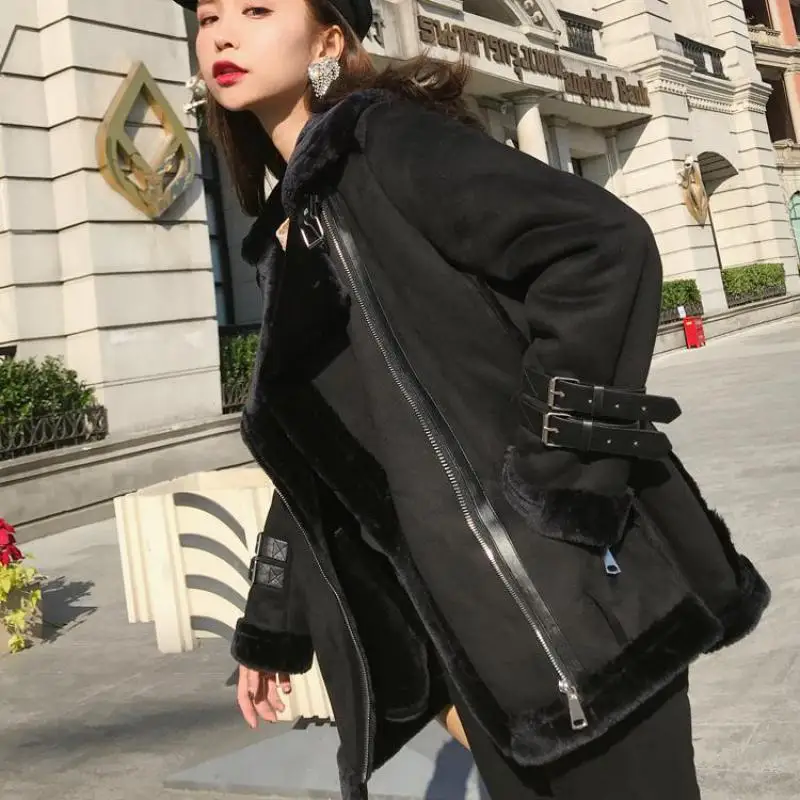 Getвесеннее Женское пальто Куртки из искусственной кожи женские меховые кожаные