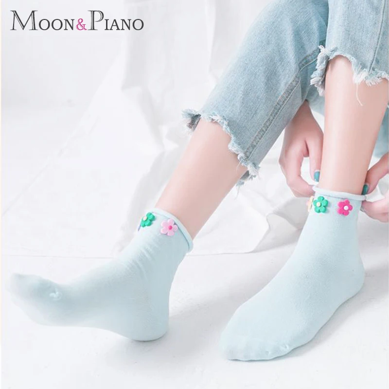 

Милые женские хлопковые короткие Носки с рисунком подсолнуха, милые стильные весенние удобные креативные украшения растений