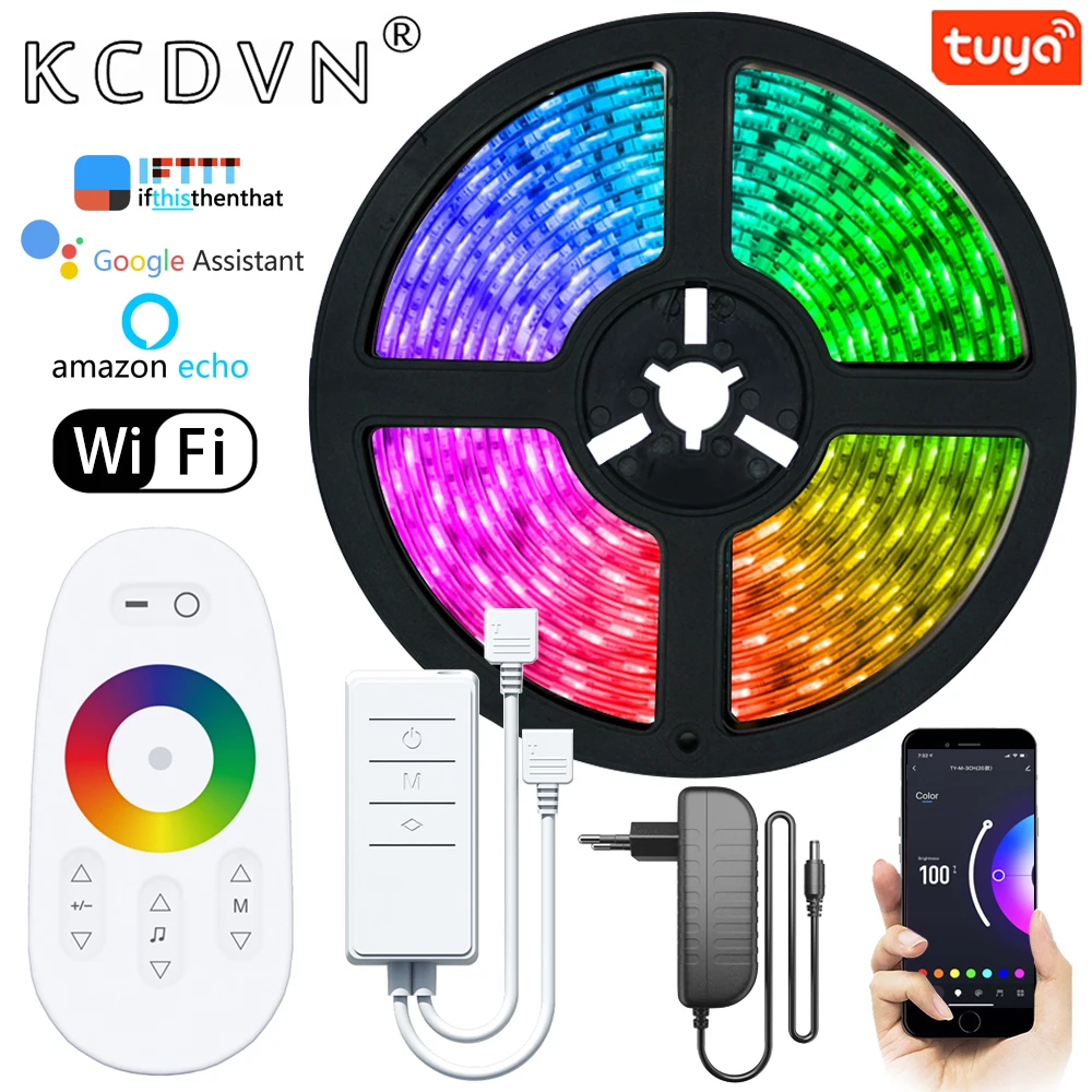 Светодиодная лента с Wi Fi умный контроллер RGB 5050 2835 SMD гибкая для телевизора