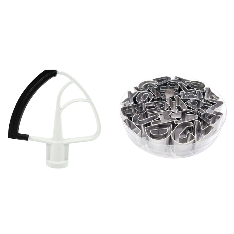 

Alphabet Letter Mold Biscuit Number Cutter Set With Flat Beater Flex Edge Parts 4.5/5 Quart(5L) For Kitchenaid KFE6L