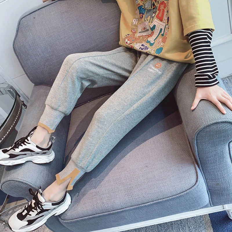 

Детские брюки, осенние спортивные брюки для девочек, новинка 2022, Свободные повседневные брюки в Западном Корейском стиле для детей старшего...