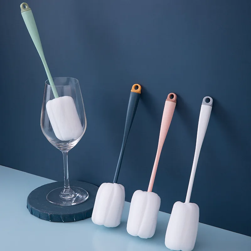 

Household Long Handle Cup Brushes Sponge Cup Brush for Bottle and Glass Cleaning Kitchen Cleaning Washing Tool