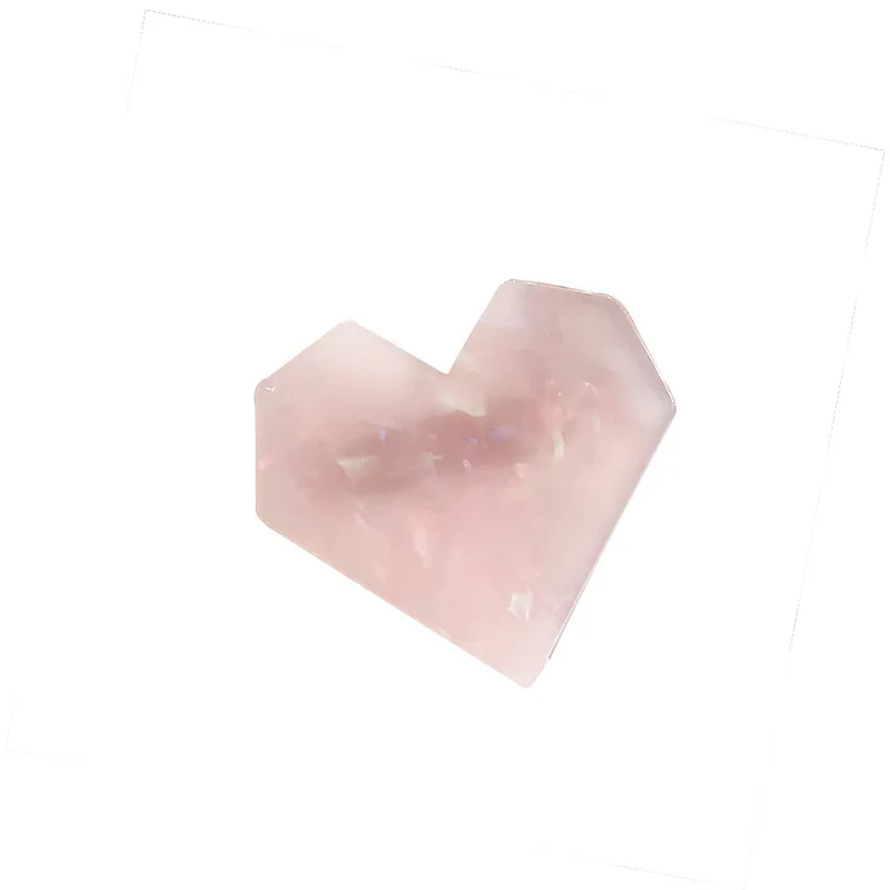 

Colored Glaze Crystal Glitter Love Hairpin Shell Acetate Resin Cute Peach Heart Bangs Hair Accessories Small Clip