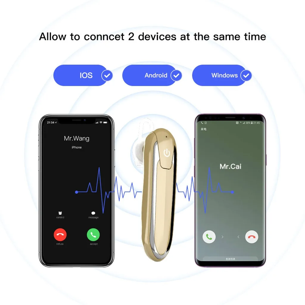 Беспроводной наушник крепление наушников с Bluetooth наушники один Handfree микрофоном