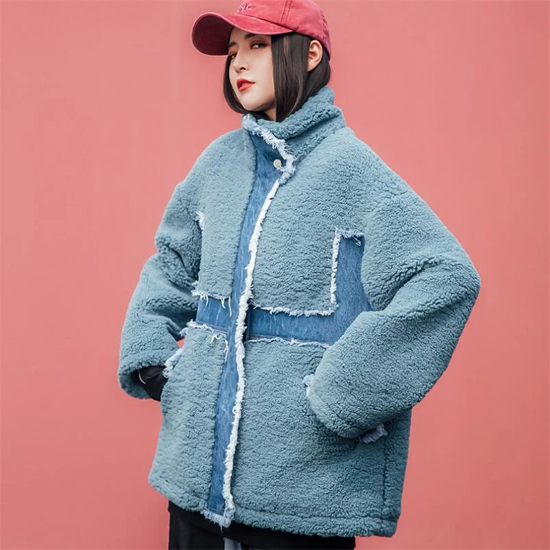 Женское кашемировое толстое теплое пальто из овечьей шерсти Осень-зима мягкие