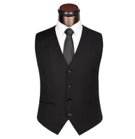 mens sleeveless suit jacket slim fit formal vests single four buttons v neck vests men business wedding dress waistcoat groomman