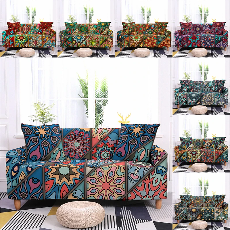 Чехол для дивана с мандалой эластичные Чехлы на 1/2/3/4 места чехлы сиденье чехол