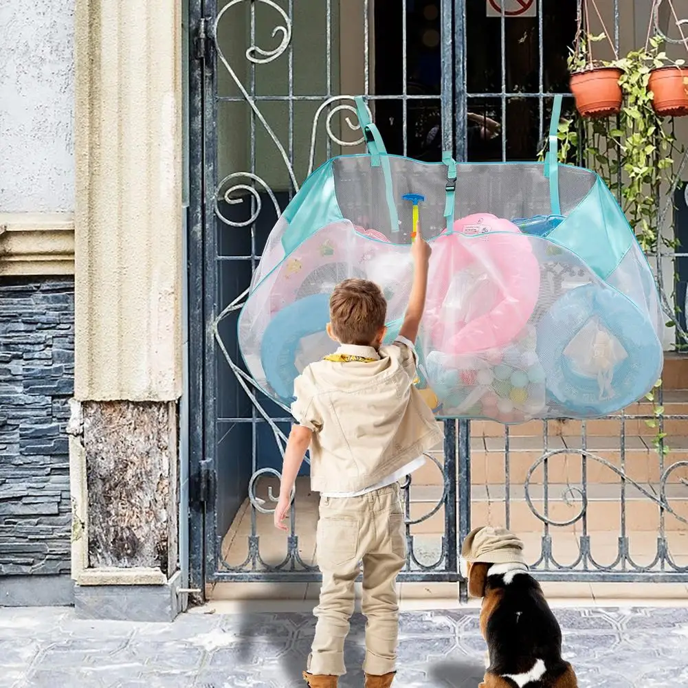 

Swimming Pool Storage Bag Large Capacity Foldable Hook Mesh Bag